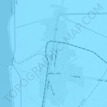 Carte topographique Bandar-e Torkaman, altitude, relief