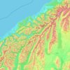 Carte topographique Southern Alps / Kā Tiritiri o te Moana, altitude, relief