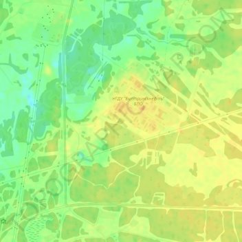 Carte topographique Зеленая зона возле парковки, Быстринске месторождение, altitude, relief