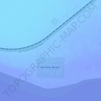 Carte topographique Bombay Beach, altitude, relief