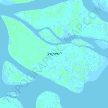 Carte topographique Озерный, altitude, relief
