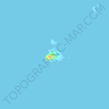 Carte topographique Saba Island, altitude, relief