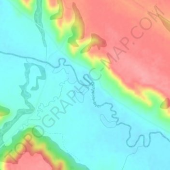 Carte topographique Qu'Appelle River, altitude, relief