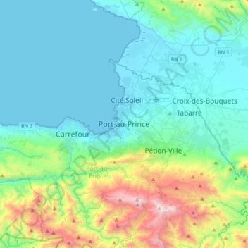 Carte Topographique Port Au Prince Altitude Relief