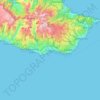 Carte topographique Funchal, altitude, relief