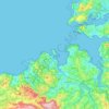 Carte topographique La Coruña, altitude, relief