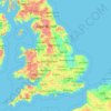 Carte topographique England, altitude, relief