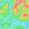 Carte topographique District de Mendrisio, altitude, relief