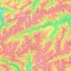 Carte topographique Surselva, altitude, relief