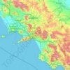 Carte topographique Campania, altitude, relief