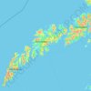 Carte topographique Nordland, altitude, relief