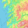 Carte topographique Pontevedra, altitude, relief