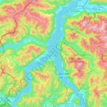  Carte  topographique  Lac de C me altitude relief