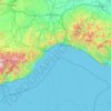 Carte topographique Liguria, altitude, relief