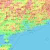Carte topographique Guangdong, altitude, relief