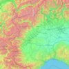 Carte topographique Piemonte, altitude, relief