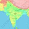 Carte topographique India, altitude, relief