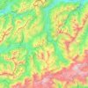 Carte topographique Arrondissement administratif du Haut-Simmental et Gessenay, altitude, relief