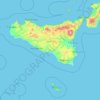 Carte topographique Sicilia, carte du relief, carte des altitudes