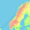 Carte topographique Norvège, altitude, relief