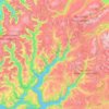 Carte topographique Vestland, altitude, relief