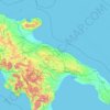 Carte topographique Puglia, carte du relief, carte des altitudes