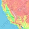 Carte topographique California, altitude, relief