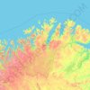 Carte topographique Finnmark, carte du relief, carte des altitudes