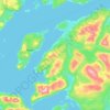 Carte topographique Troms, altitude, relief