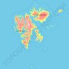 Carte topographique Svalbard et Île Jan Mayen, altitude, relief